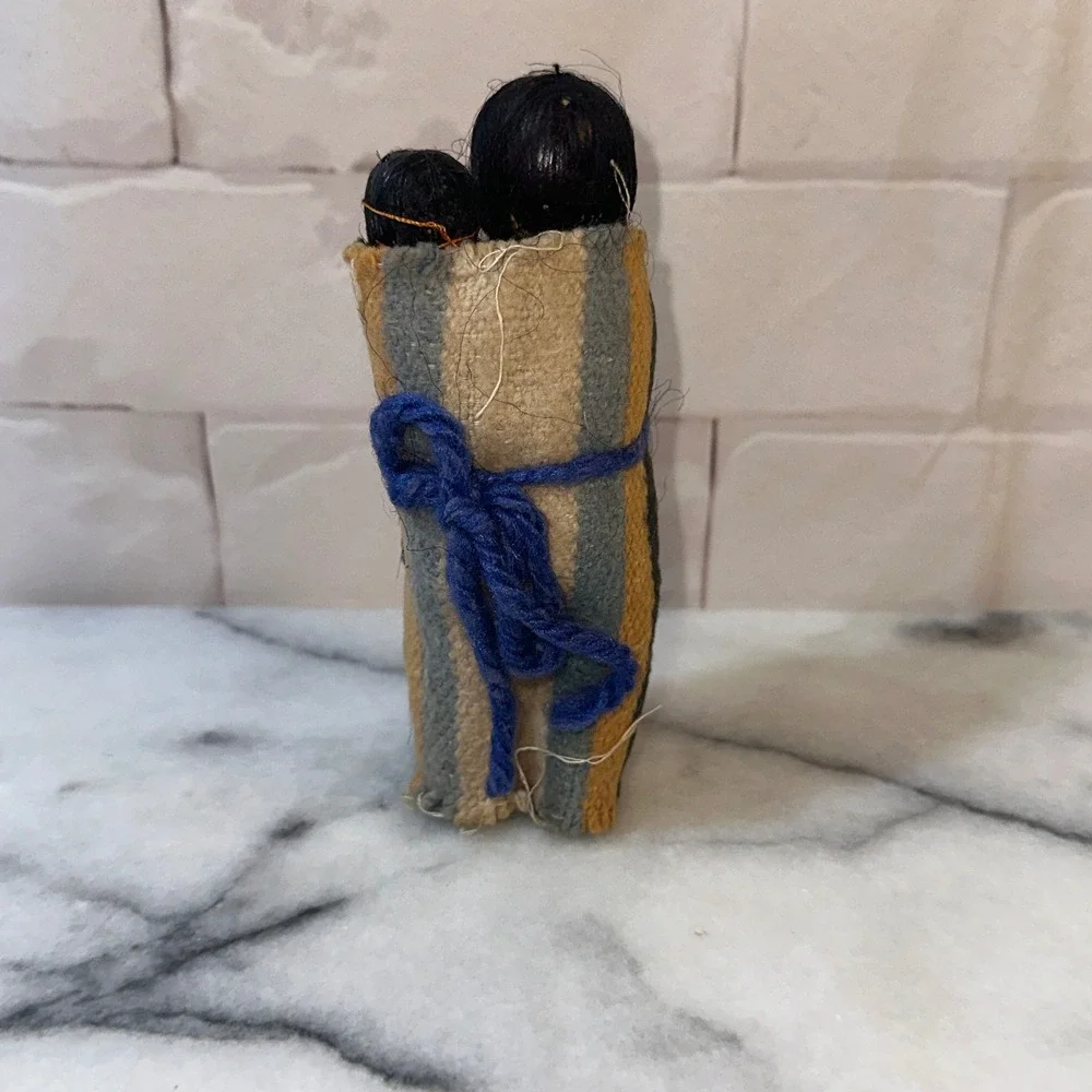 Vintage Native American Mother and Papoose Souvenir Doll Hand Painted Folk Art